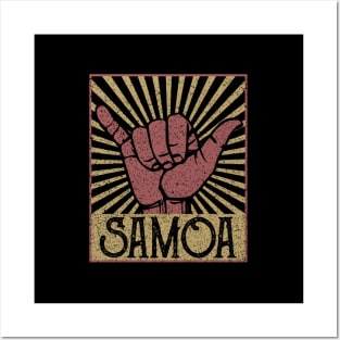 Shaka Samoa Samoan Beach Surfer Posters and Art